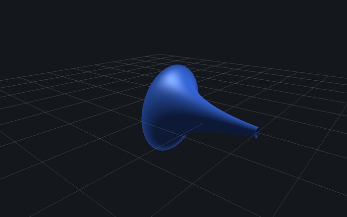 Rendered pseudosphere, a trumpet-shaped surface of constant negative Gaussian curvature