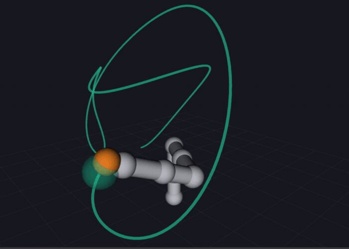 Robot arm sweeping through joint configurations read from a URDF description